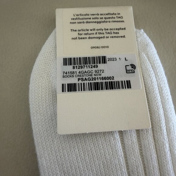 NWT Round Interlocking G cotton socks Sz L 100% Authentic - Picture 6 of 7